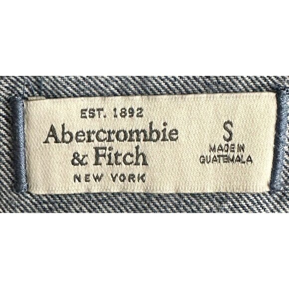 Abercrombie & Fitch Womens Overalls Distressed Short Denim Blue Size Small - Picture 10 of 11